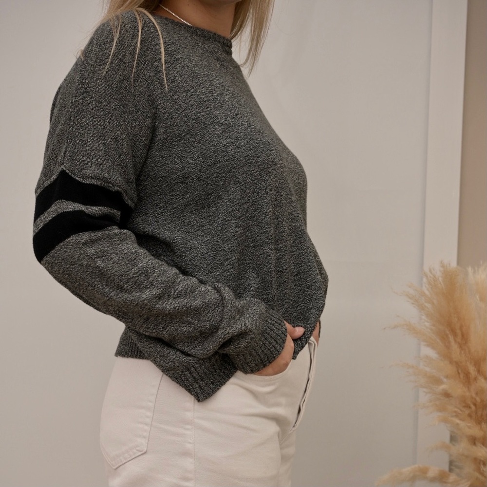 Distressed Varsity Sweater M